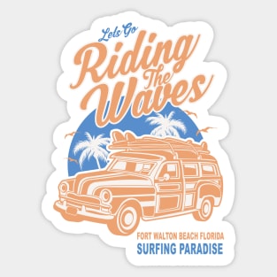 Fort Walton Beach Florida Surfing Paradise Sticker